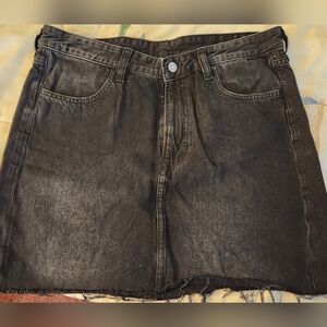 H&M Black Denim Mini Skirt